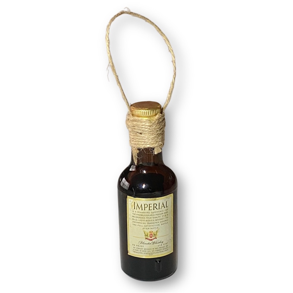 Imperial Blended Whiskey Hiram Walker Artisan Vintage Glass Bottle Ornament - Picture 3 of 6